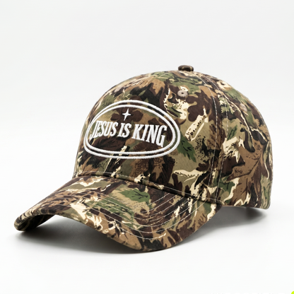 Heaven Sent Club | Jesus Is King Embroidered Camo Hat