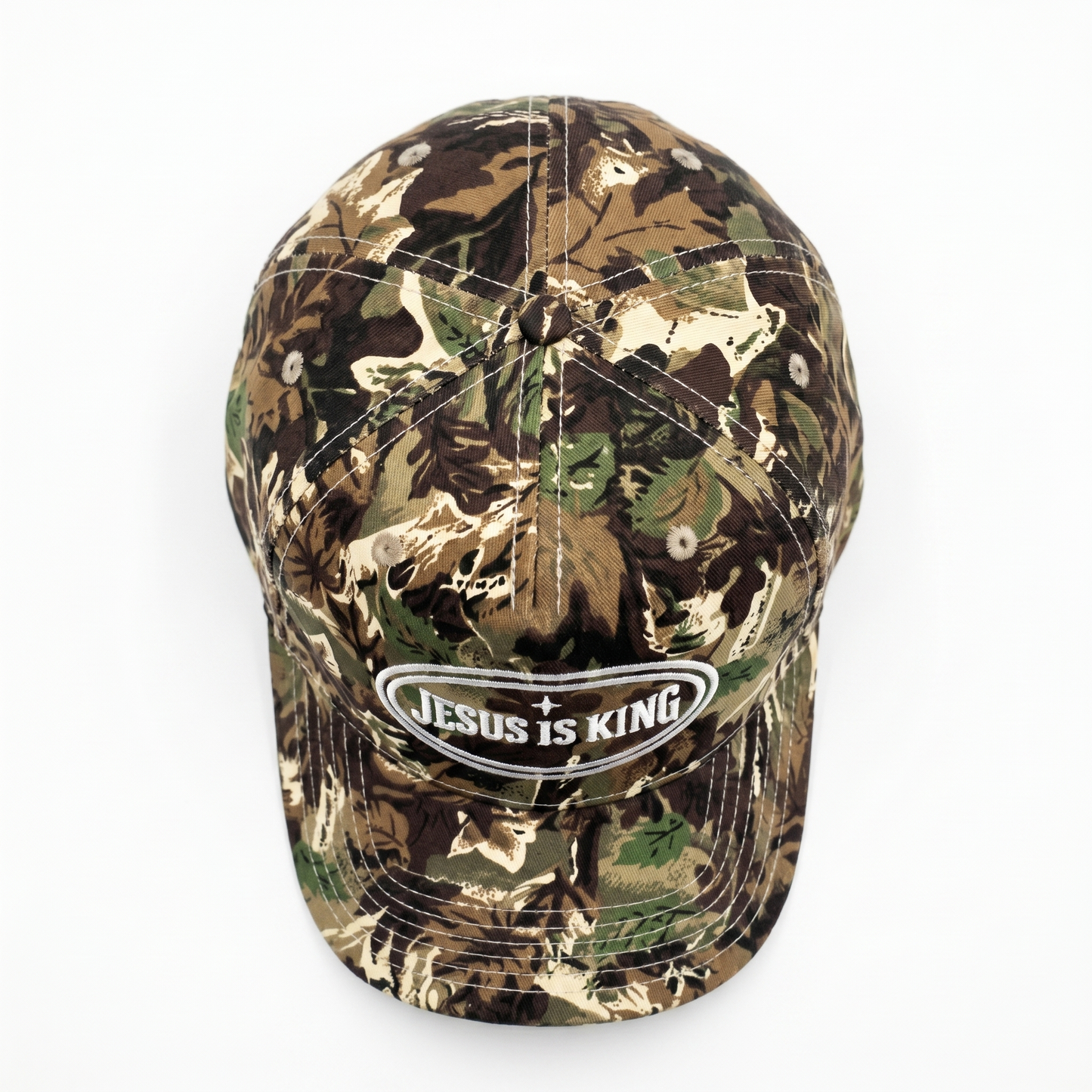 Heaven Sent Club | Jesus Is King Embroidered Camo Hat