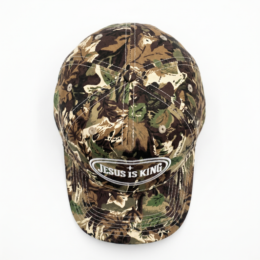 Heaven Sent Club | Jesus Is King Embroidered Camo Hat
