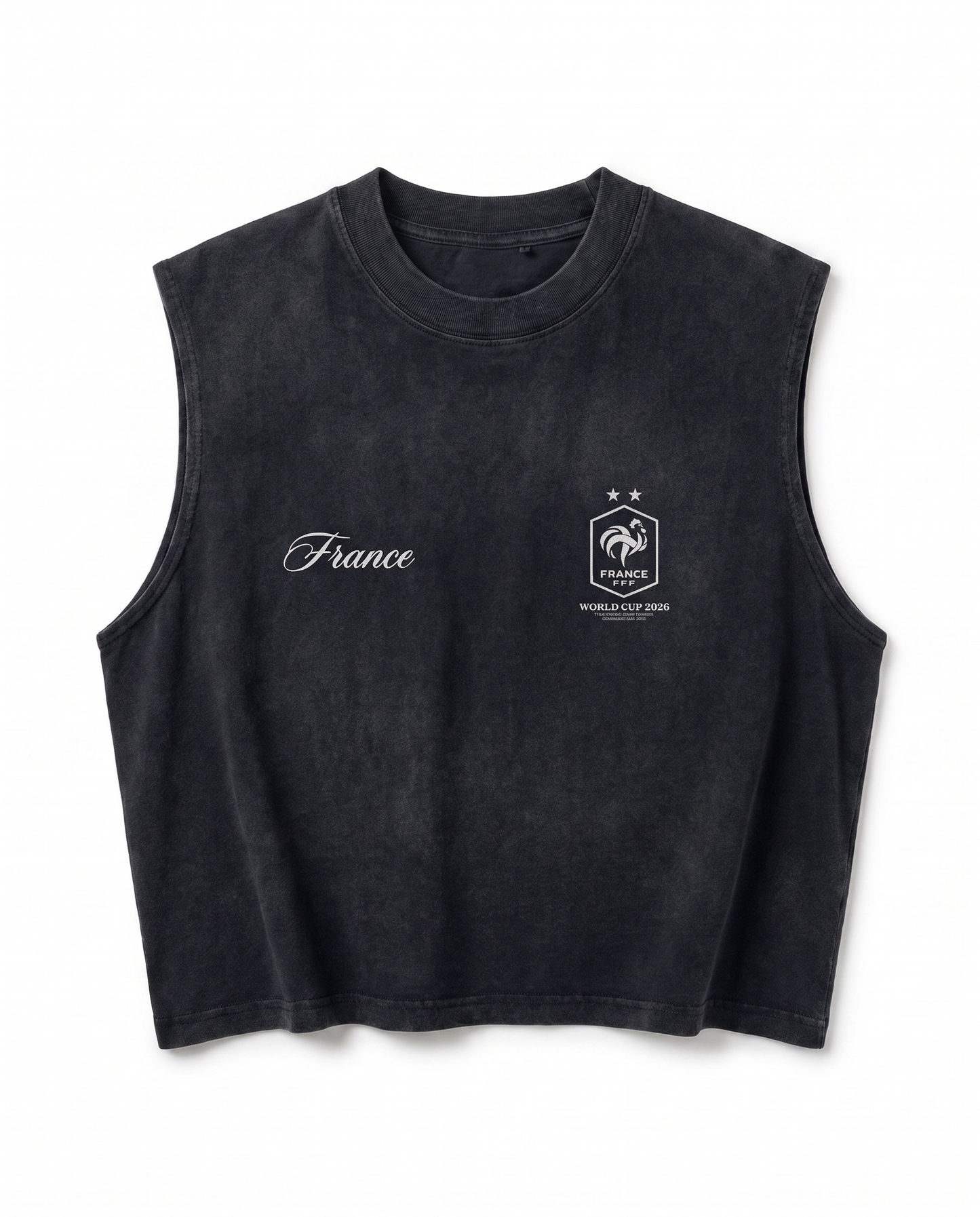 France Vintage Wash Muscle Tee - Navy