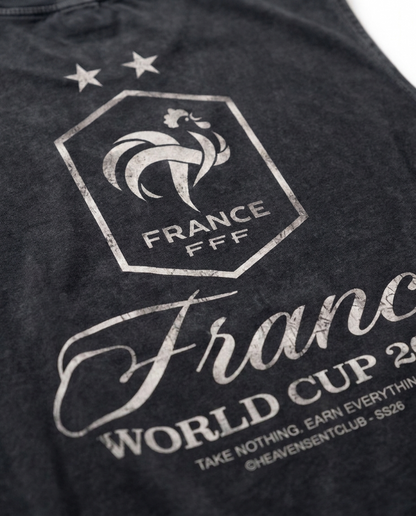 France Vintage Wash Muscle Tee - Navy